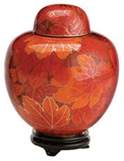 Fall Leaf Cloisonne Urn