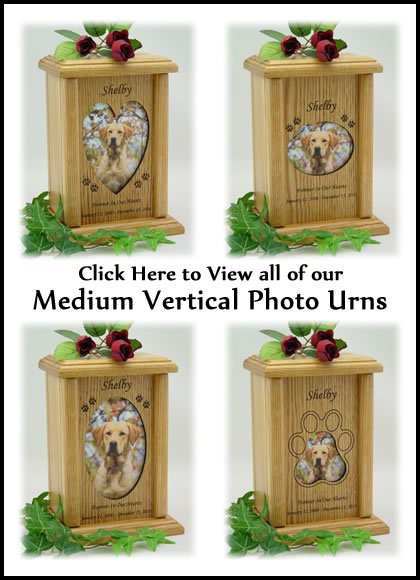 Photo Pet Urns - Medium Vertical Dog Urn
